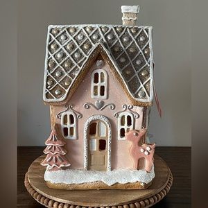 Pink Gingerbread house with led lights pink gingerbread house tiktok NWT
